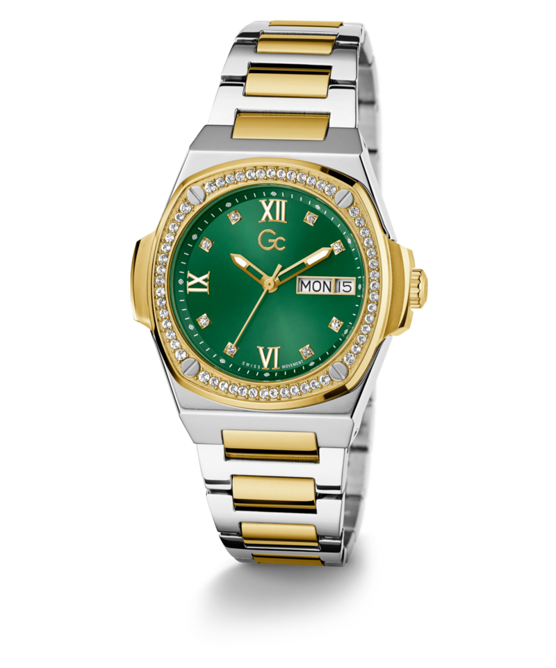 Gc Green Coussin Dial Quartz Analog Women Watch - Guess Collection Watch Gc