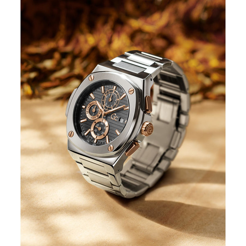 Gc Sport Chic Black Round Dial Quartz Men Watch - Guess Collection Watch Gc