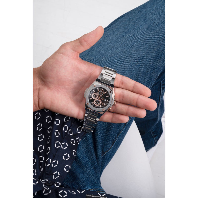 Gc Sport Chic Black Round Dial Quartz Men Watch - Guess Collection Watch Gc