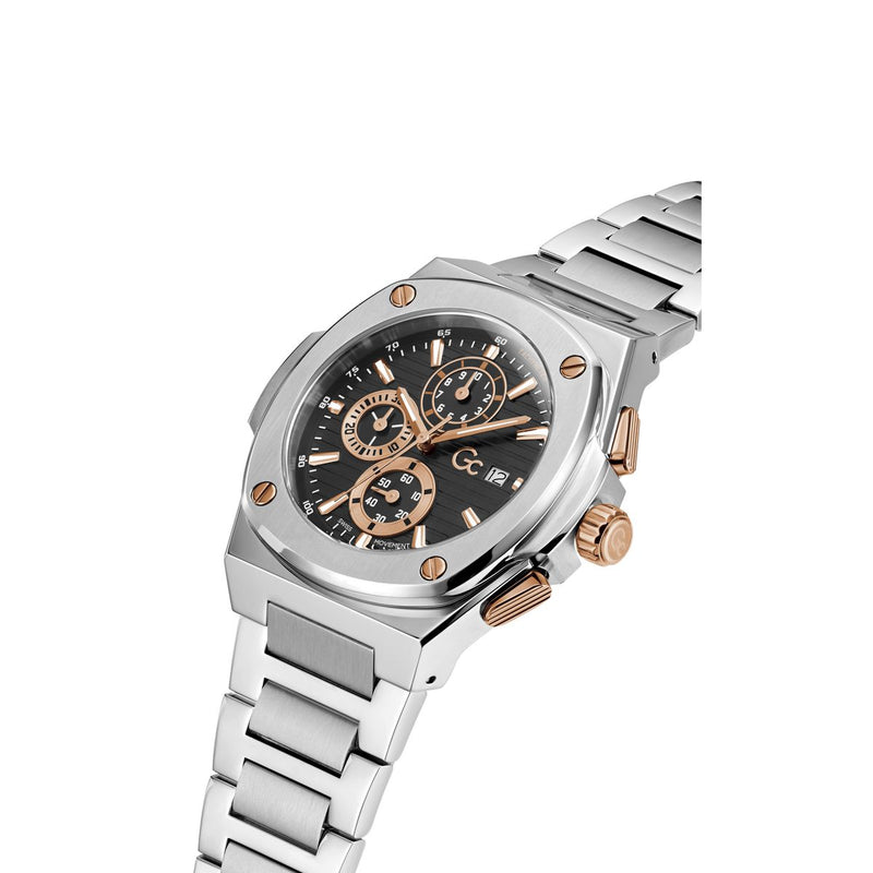 Gc Sport Chic Black Round Dial Quartz Men Watch - Guess Collection Watch Gc