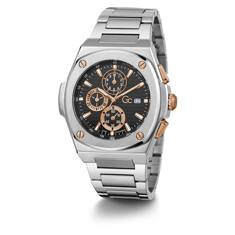 Gc Sport Chic Black Round Dial Quartz Men Watch - Guess Collection Watch Gc