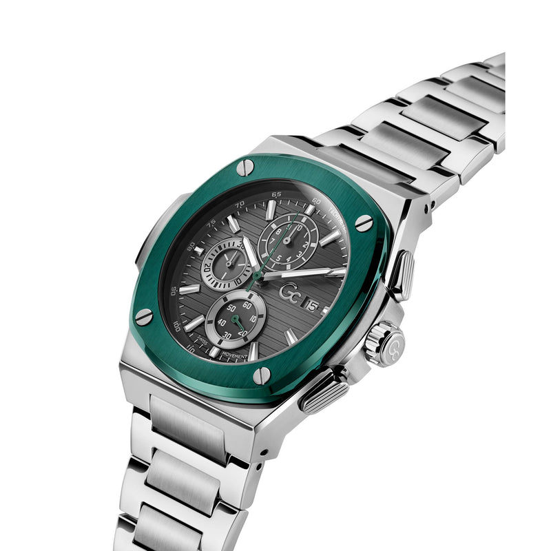 Gc Collection Coussin Grey Square Dial Quartz Analog Men Watch - Guess Collection Watch Gc