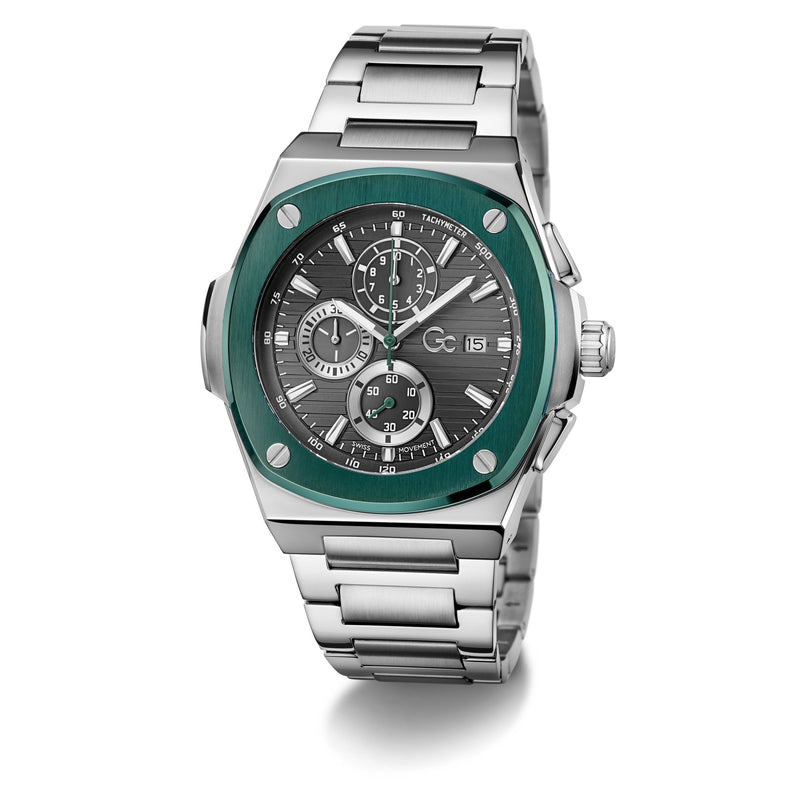 Gc Collection Coussin Grey Square Dial Quartz Analog Men Watch - Guess Collection Watch Gc