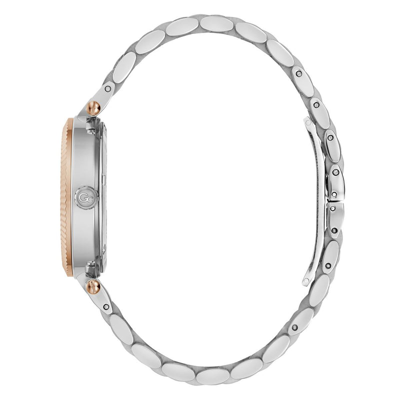 Gc Sport Chic White Round Dial Quartz Women Watch - Guess Collection Watch Gc