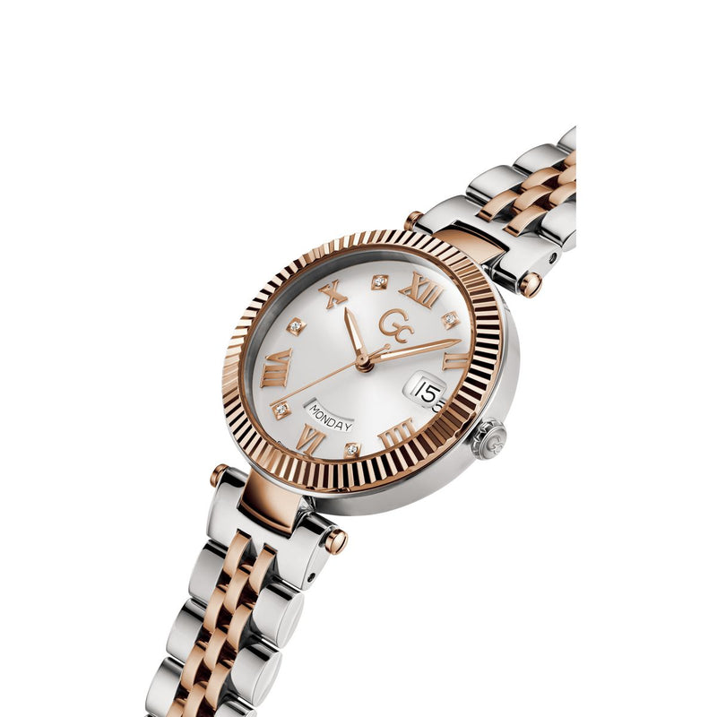 Gc Sport Chic White Round Dial Quartz Women Watch - Guess Collection Watch Gc