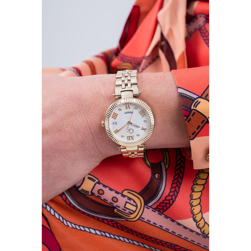 Gc Sport Chic White Round Dial Quartz Women Watch - Guess Collection Watch Gc