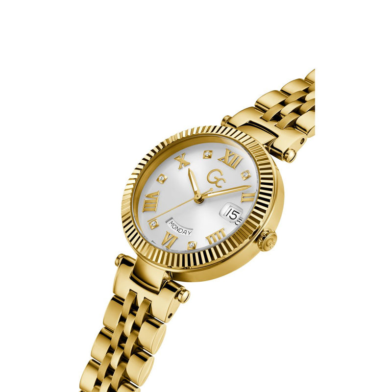 Gc Sport Chic White Round Dial Quartz Women Watch - Guess Collection Watch Gc