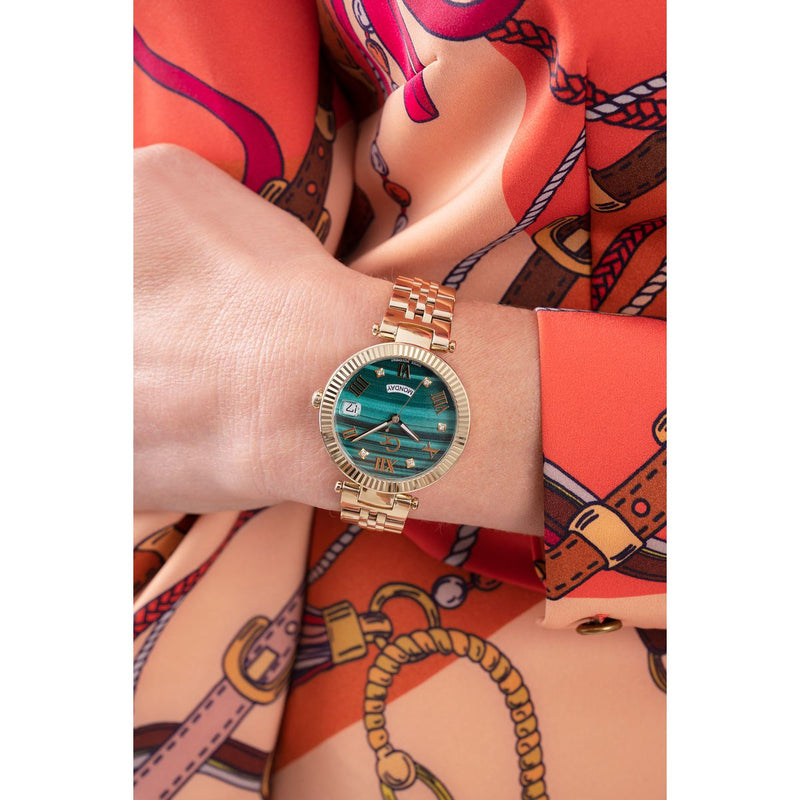 Gc Sport Chic Green Round Dial Quartz Women Watch - Guess Collection Watch Gc