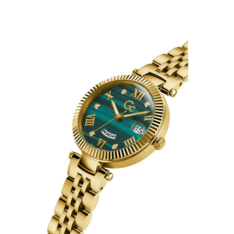 Gc Sport Chic Green Round Dial Quartz Women Watch - Guess Collection Watch Gc