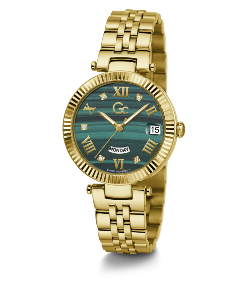 Gc Sport Chic Green Round Dial Quartz Women Watch - Guess Collection Watch Gc