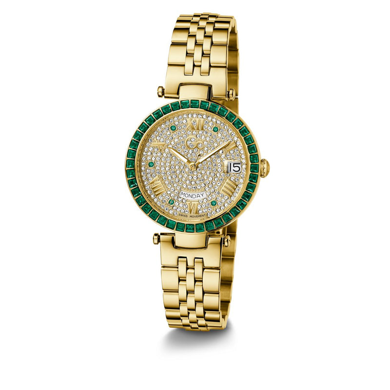Gc Sport Chic Yellow Round Dial Quartz Women Watch - Guess Collection Watch Gc