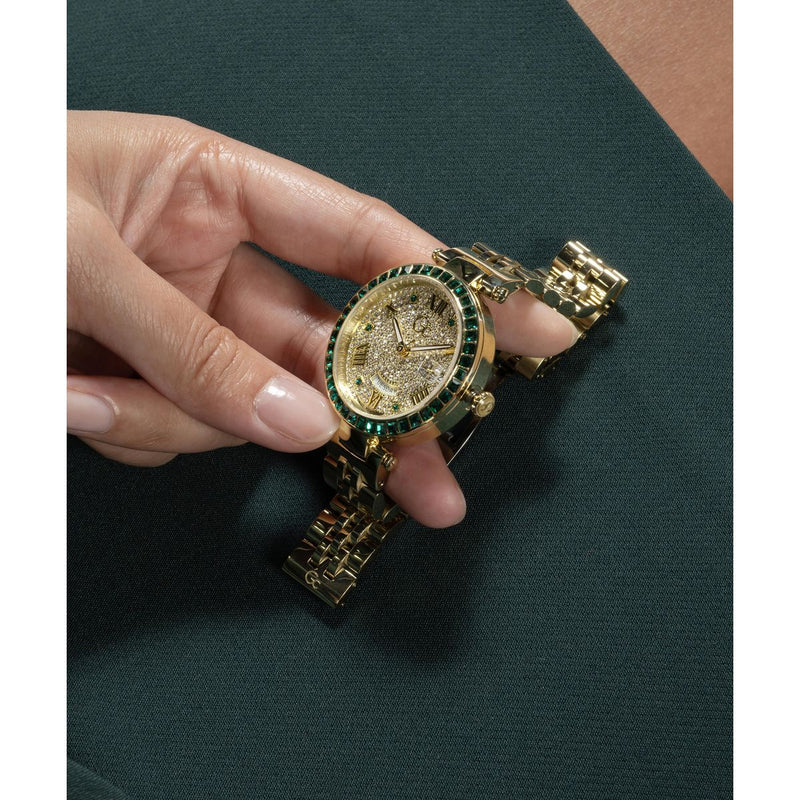Gc Sport Chic Yellow Round Dial Quartz Women Watch - Guess Collection Watch Gc