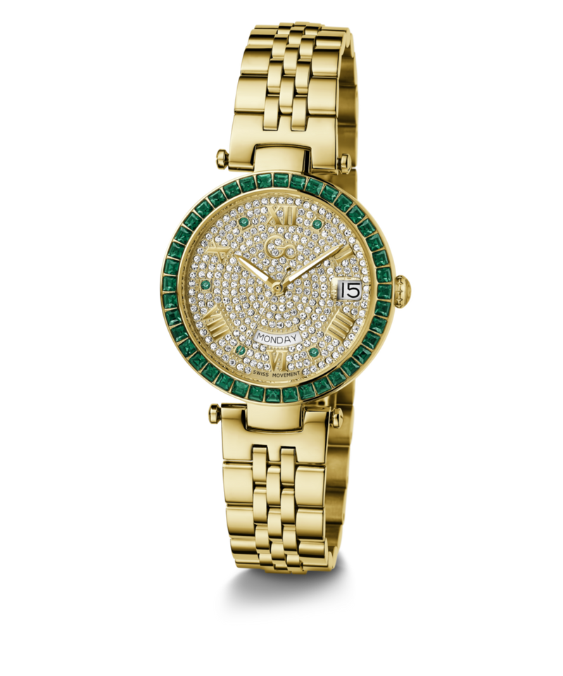 Gc Sport Chic Yellow Round Dial Quartz Women Watch - Guess Collection Watch Gc