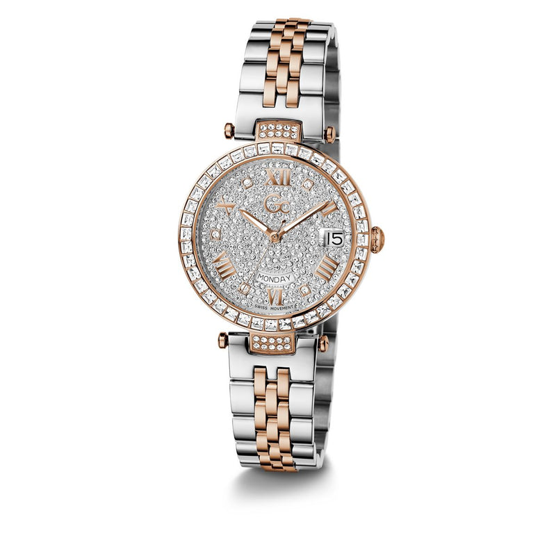Gc Sport Chic Silver Round Dial Quartz Women Watch - Guess Collection Watch Gc