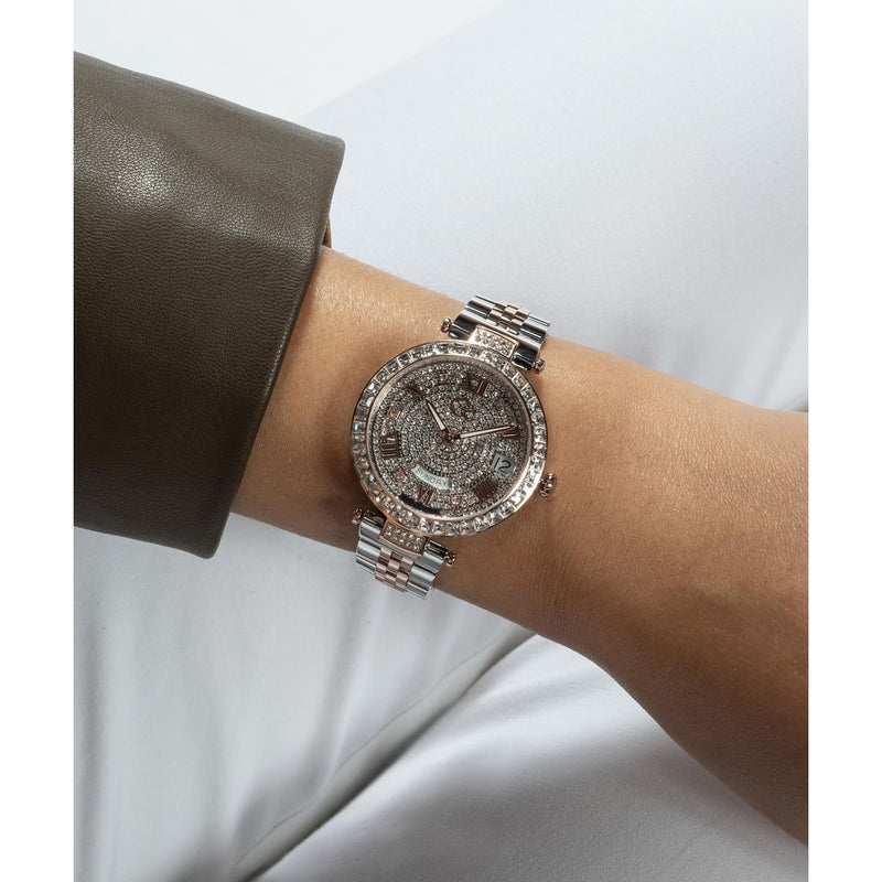 Gc Sport Chic Silver Round Dial Quartz Women Watch - Guess Collection Watch Gc