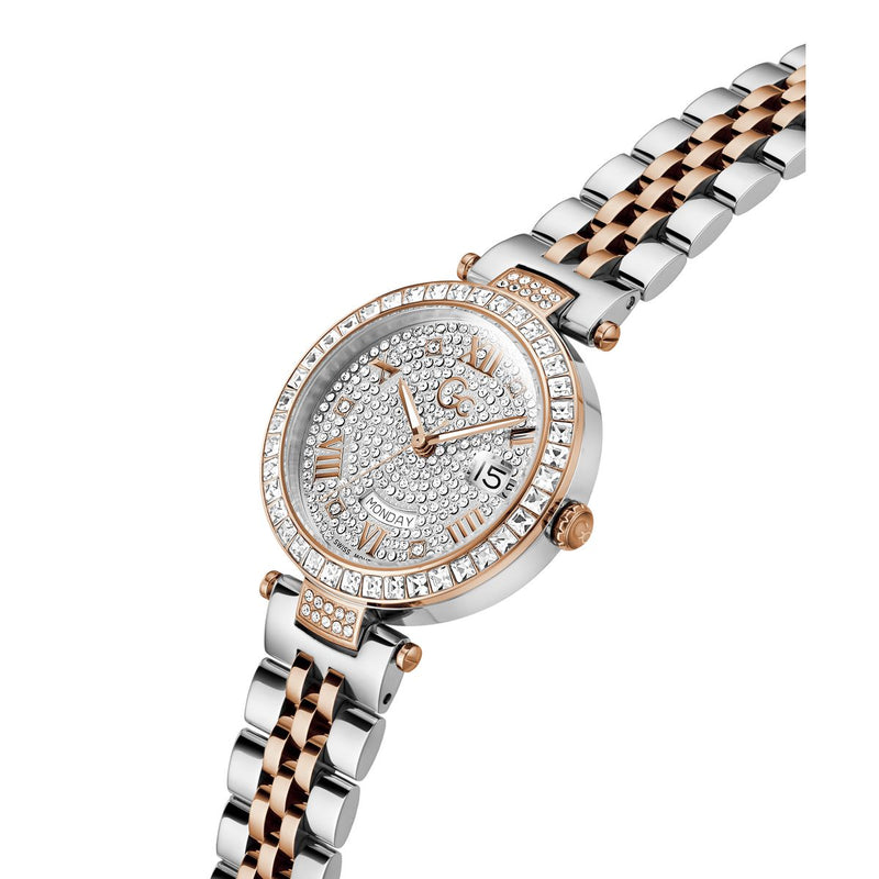 Gc Sport Chic Silver Round Dial Quartz Women Watch - Guess Collection Watch Gc