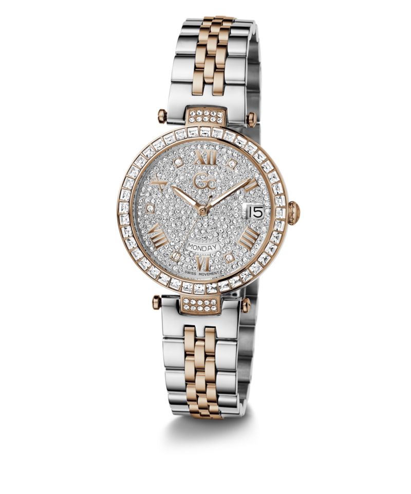 Gc Sport Chic Silver Round Dial Quartz Women Watch - Guess Collection Watch Gc