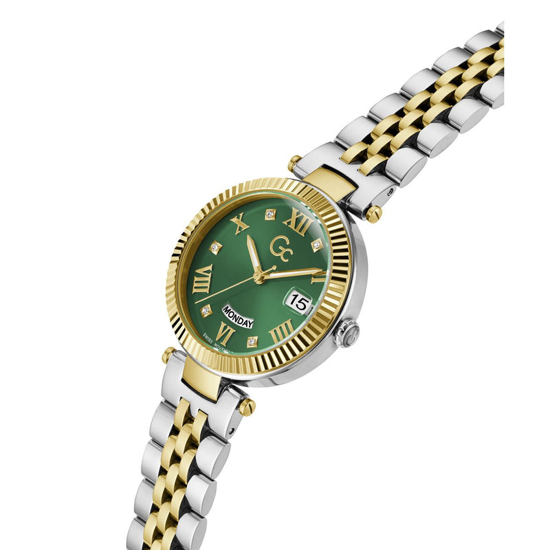 Gc Flair Green Round Dial Quartz Analog Women Watch - Guess Collection Watch Gc
