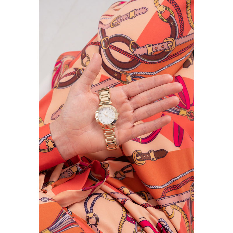 Gc Sport Chic White Round Dial Quartz Analog Women Watch - Guess Collection Watch Gc
