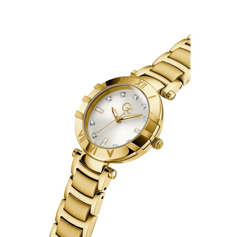 Gc Sport Chic White Round Dial Quartz Analog Women Watch - Guess Collection Watch Gc