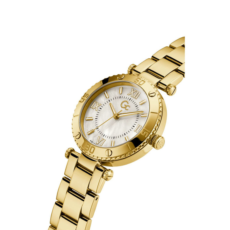 Gc Sport Chic White Round Dial Quartz Analog Women Watch - Guess Collection Watch Gc