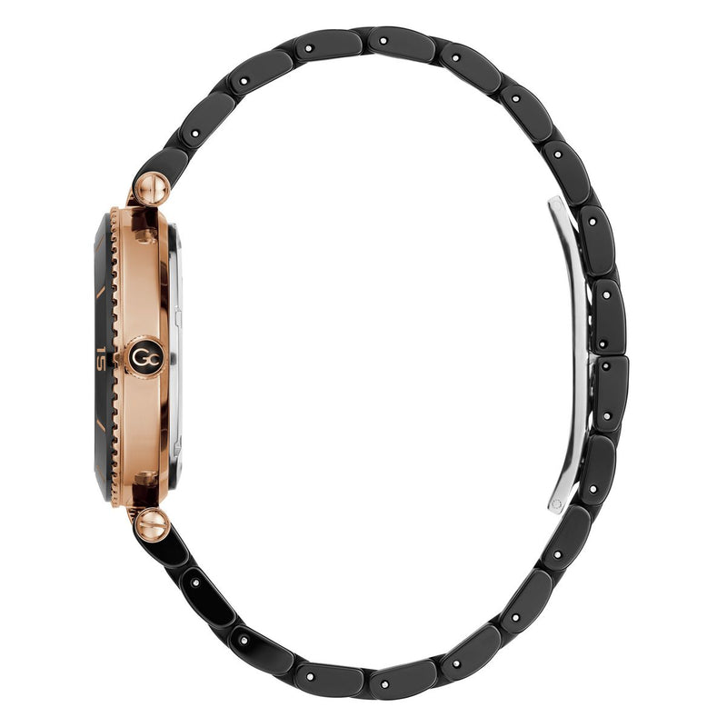 Gc Sport Chic Black Round Dial Quartz Analog Women Watch - Guess Collection Watch Gc