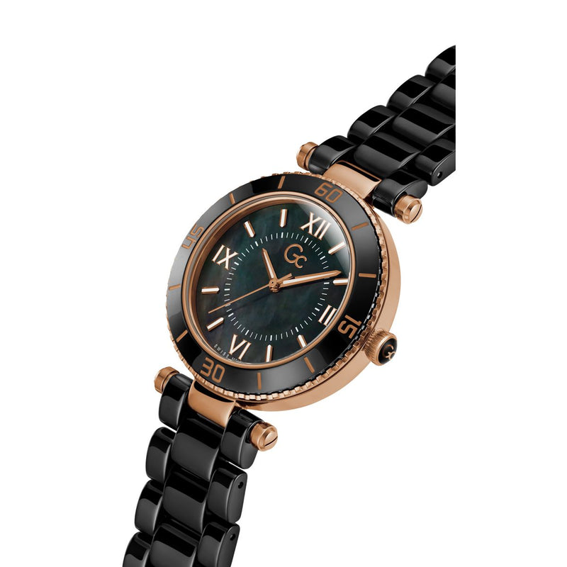 Gc Sport Chic Black Round Dial Quartz Analog Women Watch - Guess Collection Watch Gc