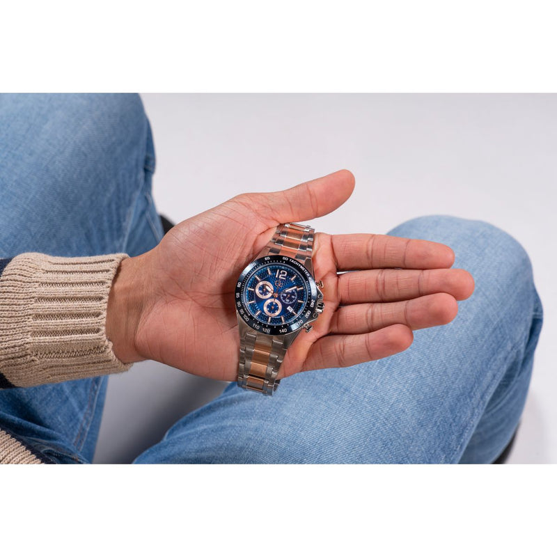 Gc Sport Chic Blue Round Dial Quartz Men Watch - Guess Collection Watch Gc