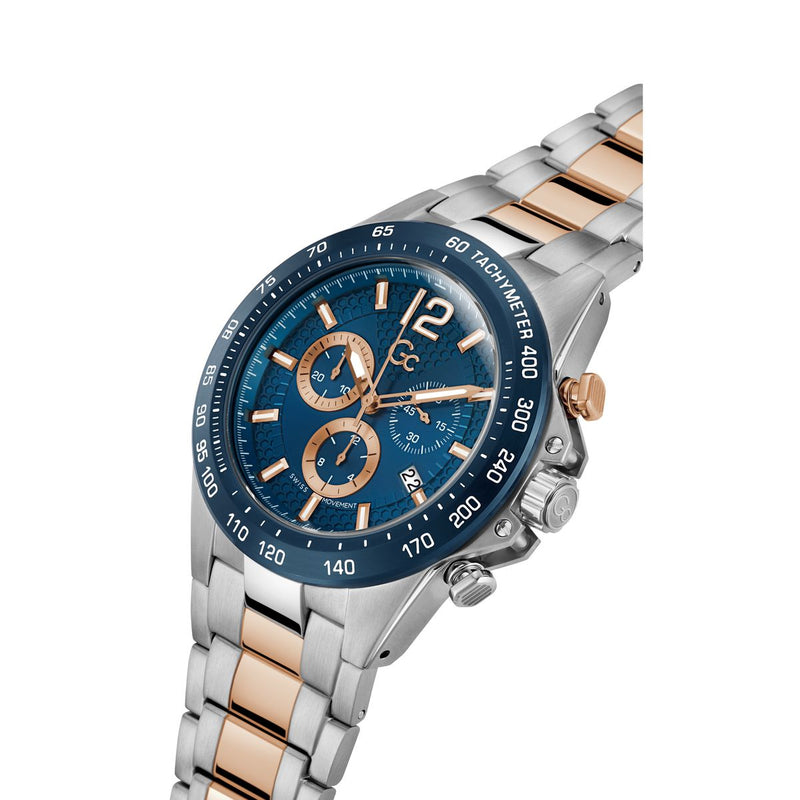Gc Sport Chic Blue Round Dial Quartz Men Watch - Guess Collection Watch Gc