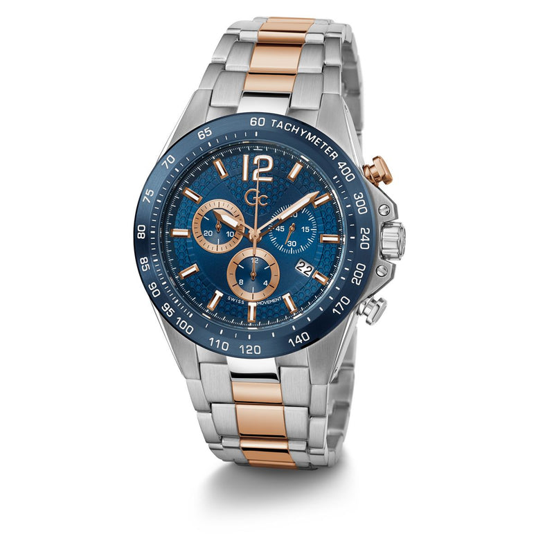 Gc Sport Chic Blue Round Dial Quartz Men Watch - Guess Collection Watch Gc