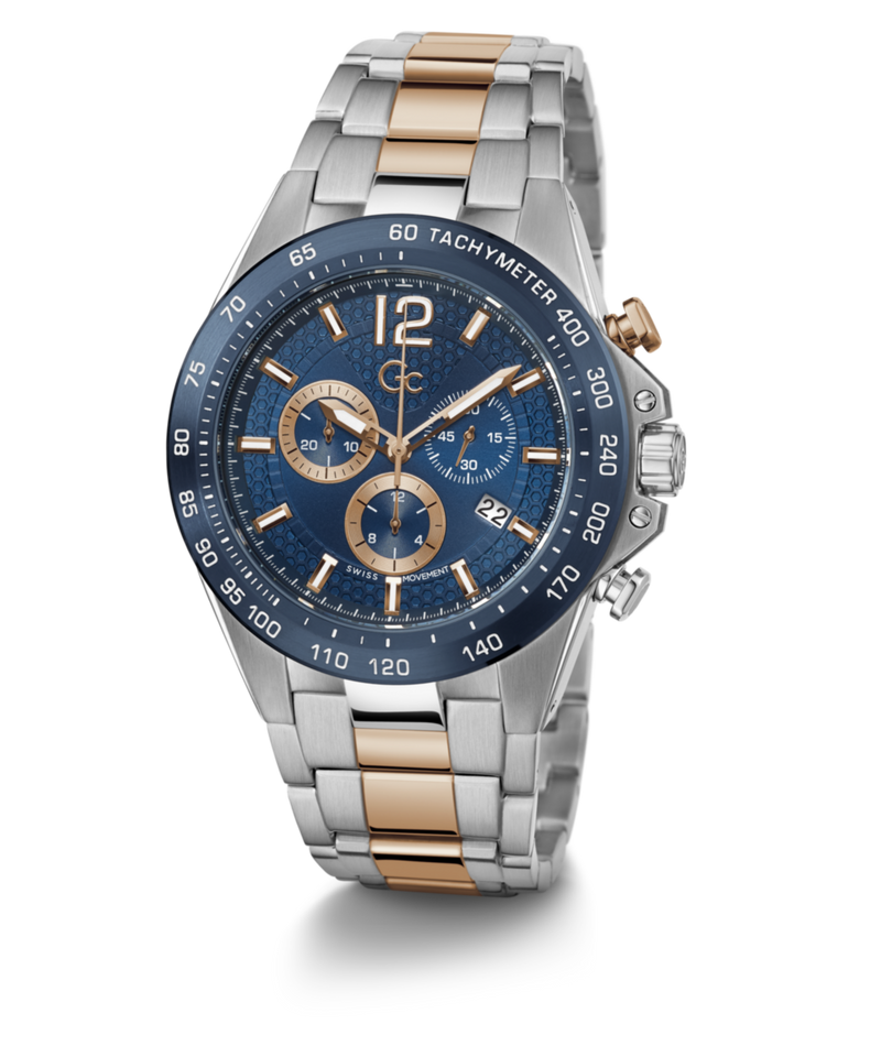 Gc Sport Chic Blue Round Dial Quartz Men Watch - Guess Collection Watch Gc