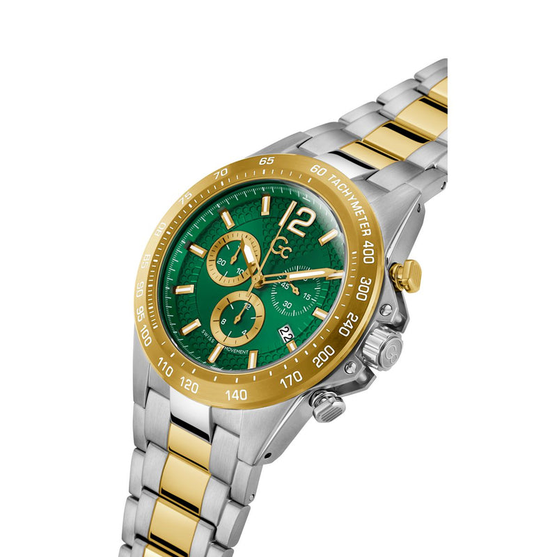 Gc Sport Chic Green Round Dial Quartz Men Watch - Guess Collection Watch Gc