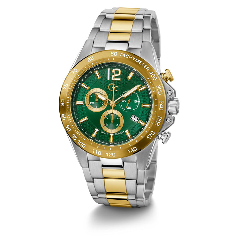 Gc Sport Chic Green Round Dial Quartz Men Watch - Guess Collection Watch Gc