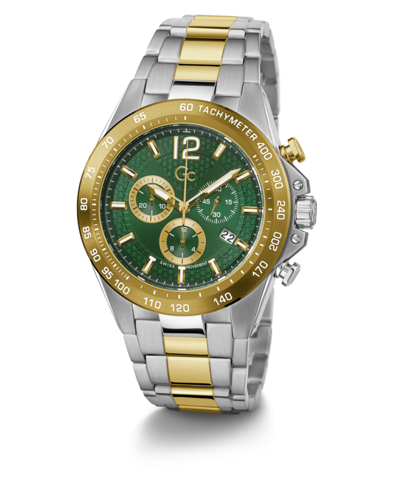 Gc Sport Chic Green Round Dial Quartz Men Watch - Guess Collection Watch Gc