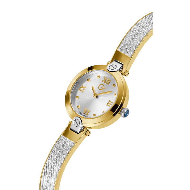 Gc Sport Chic Silver Round Dial Quartz Analog Women Watch - Guess Collection Watch Gc