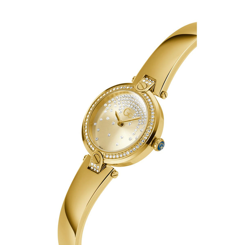Gc Sport Chic Champagne Round Dial Quartz Analog Women Watch - Guess Collection Watch Gc