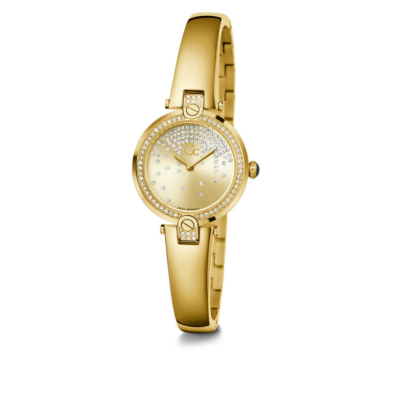 Gc Sport Chic Champagne Round Dial Quartz Analog Women Watch - Guess Collection Watch Gc