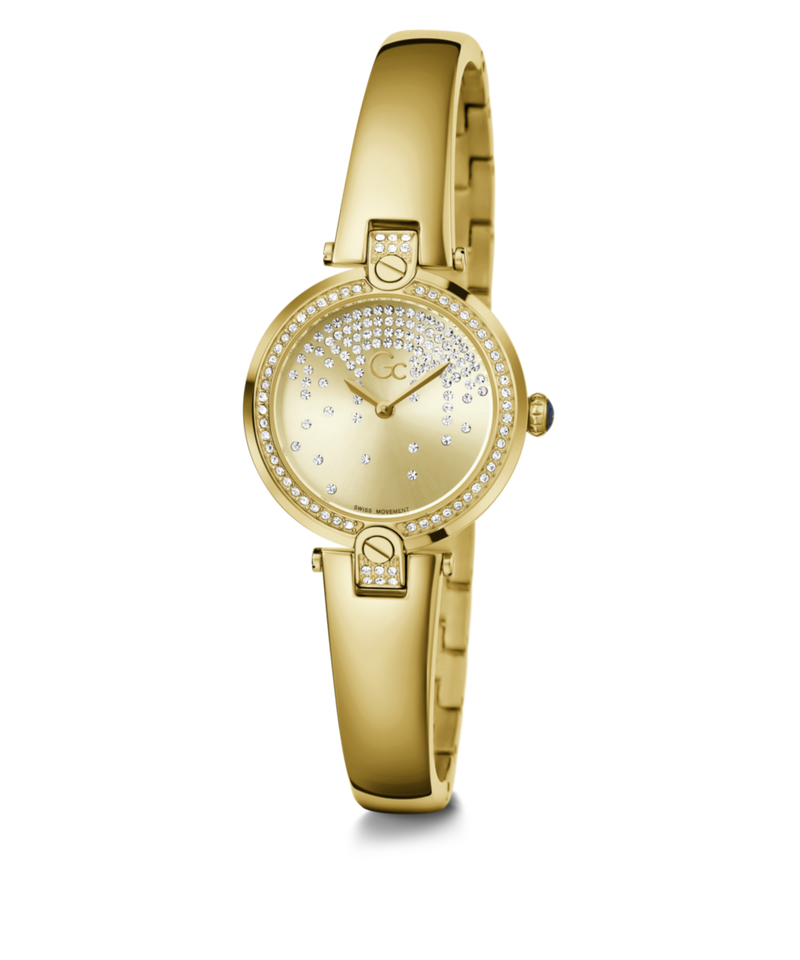Gc Sport Chic Champagne Round Dial Quartz Analog Women Watch - Guess Collection Watch Gc