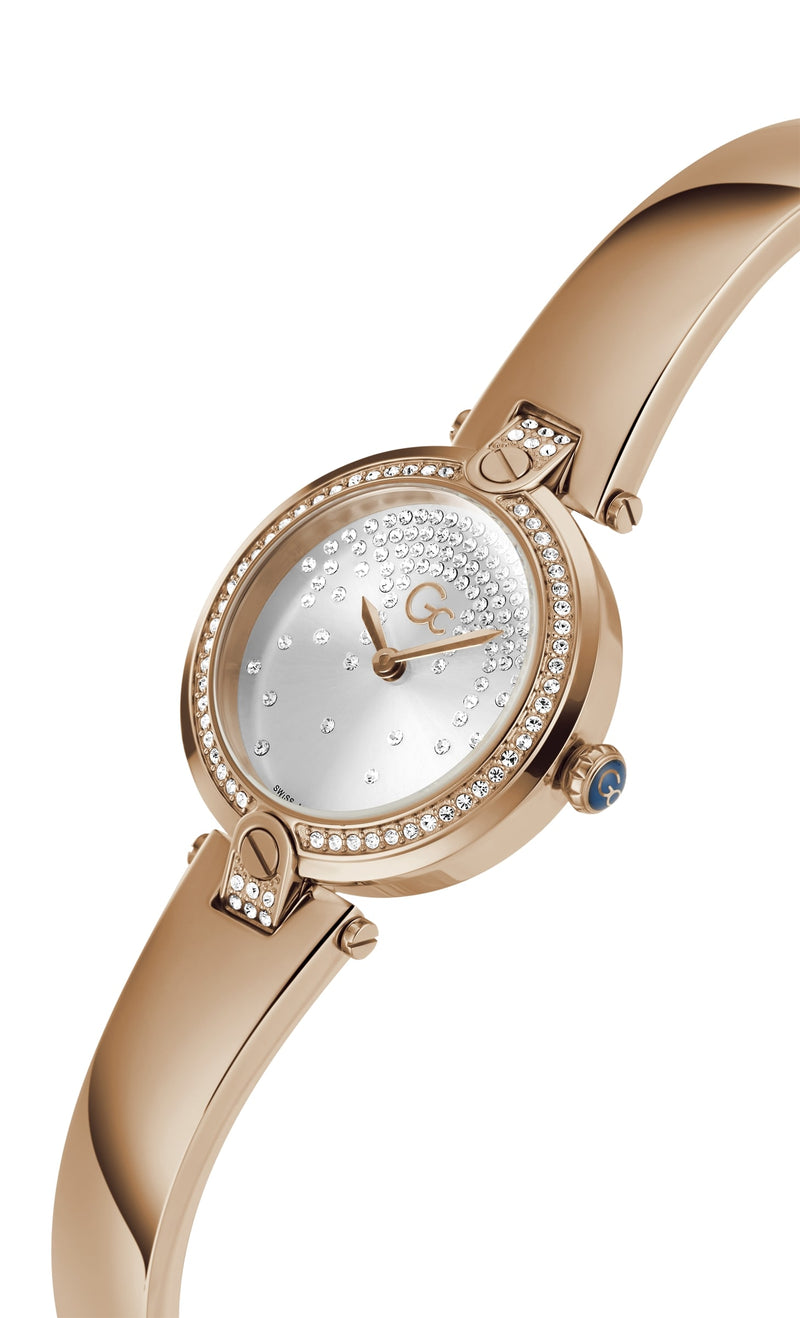 Gc Sport Chic Silver Round Dial Quartz Analog Women Watch - Guess Collection Watch Gc