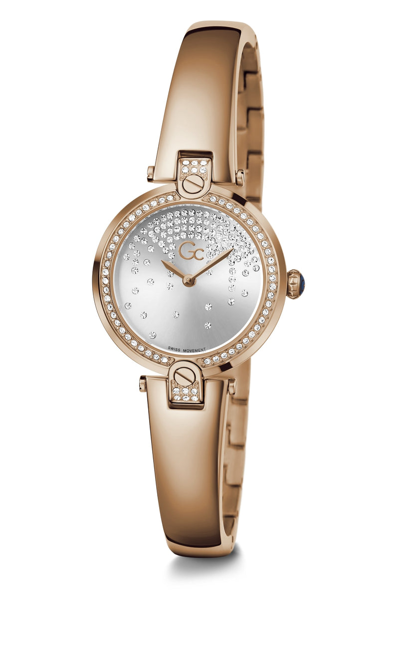 Gc Sport Chic Silver Round Dial Quartz Analog Women Watch - Guess Collection Watch Gc
