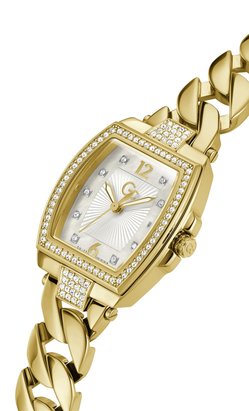 Gc Sport Chic White Tonneau Dial Quartz Analog Women Watch - Guess Collection Watch Gc
