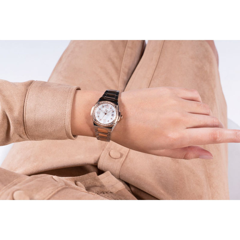 Gc Sport Chic White Round Dial Quartz Women Watch - Guess Collection Watch Gc