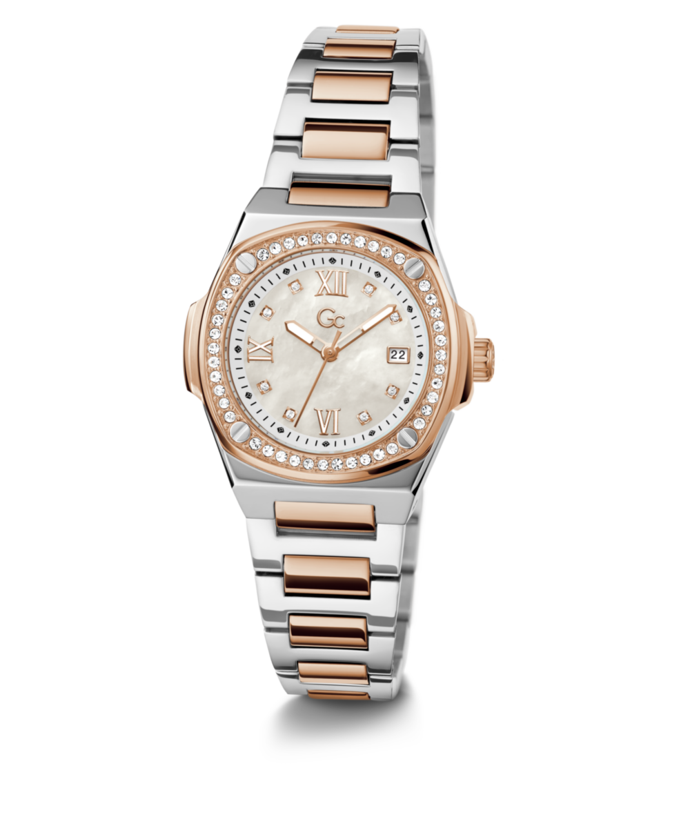 Gc Sport Chic Silver Round Dial Quartz Women Watch - Guess Collection