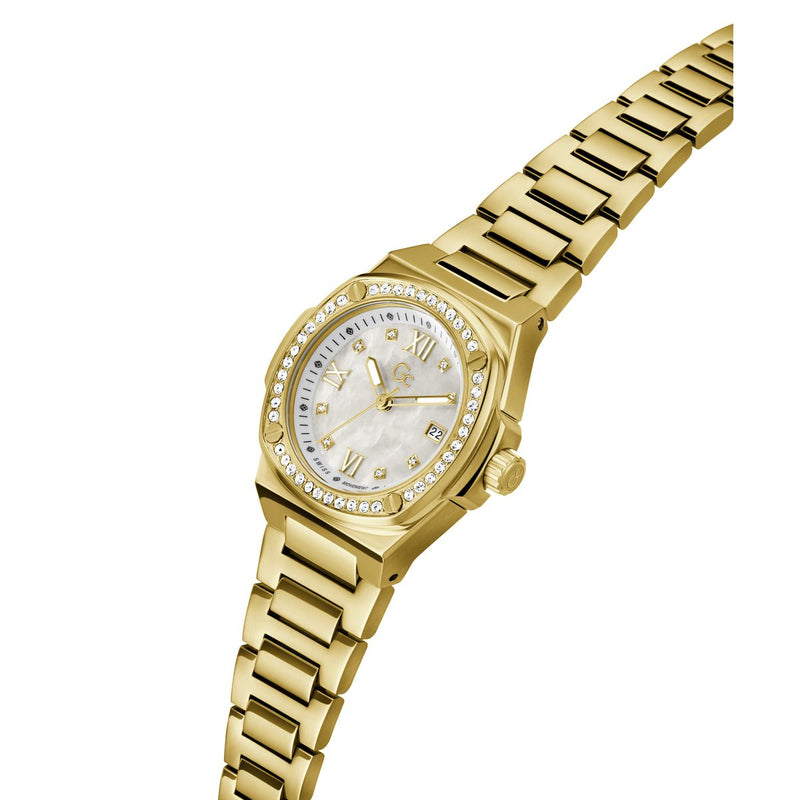 Gc White Coussin Round Dial Quartz Analog Women Watch - Guess Collection Watch Gc