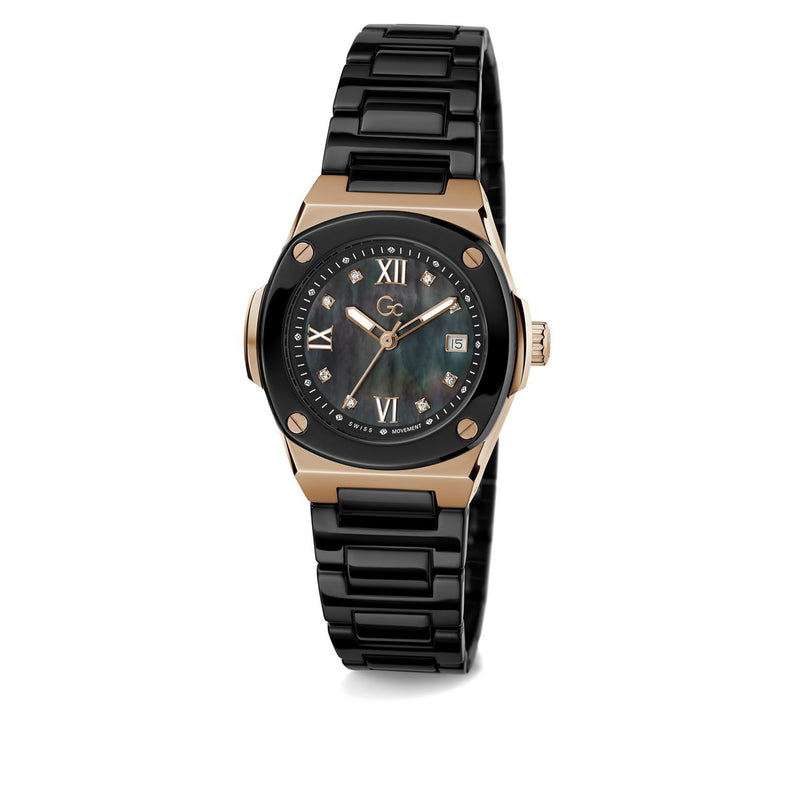 Gc Black Coussin Dial Quartz Analog Women Watch - Guess Collection Watch Gc