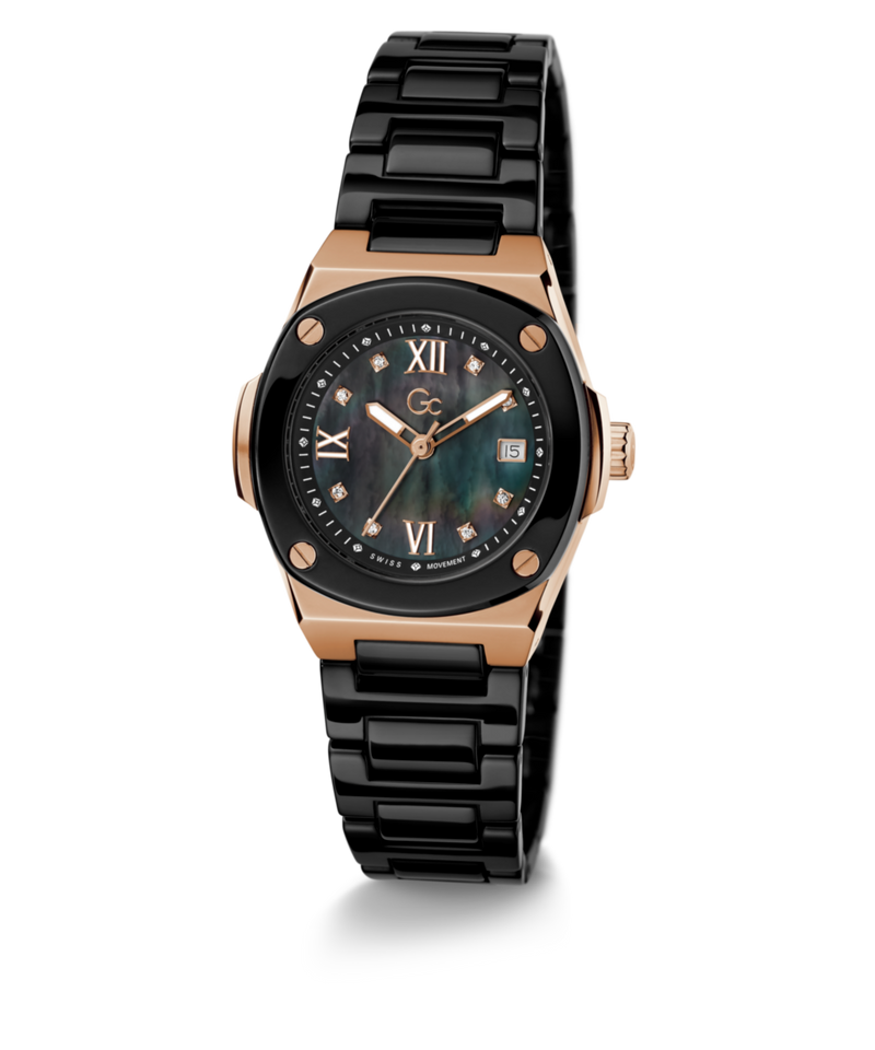 Gc Black Coussin Dial Quartz Analog Women Watch - Guess Collection Watch Gc