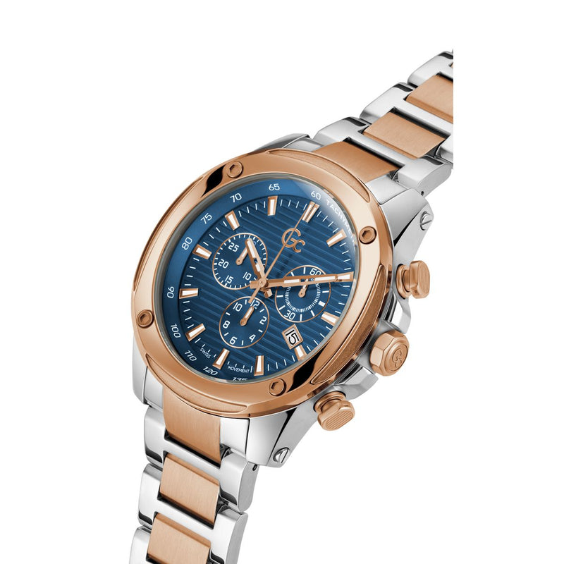 Gc Sport Chic Blue Round Dial Quartz Men Watch - Guess Collection Watch Gc
