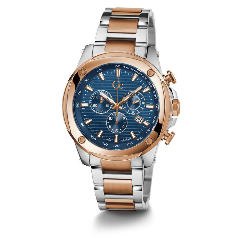 Gc Sport Chic Blue Round Dial Quartz Men Watch - Guess Collection Watch Gc