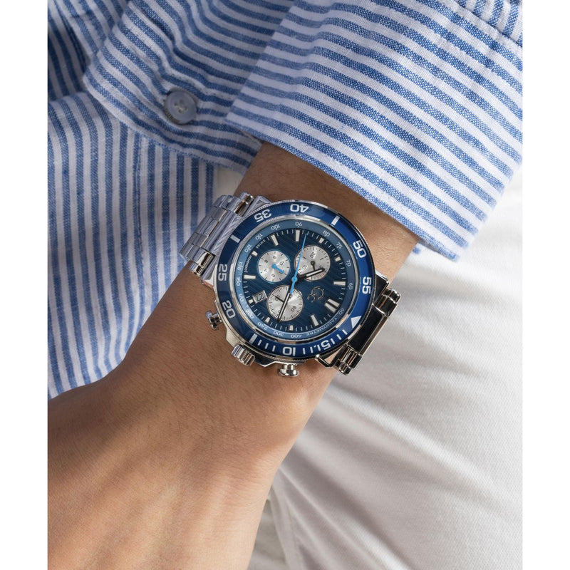 Gc One Blue Round Dial Quartz Analog Men Watch - Guess Collection Watch Gc