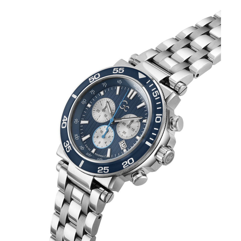 Gc One Blue Round Dial Quartz Analog Men Watch - Guess Collection Watch Gc